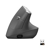 Logitech MX Vertical Mouse Inalámbrico Ergonómico, Multi-Ordenador, 2,4 GHz/Bluetooth con Receptor...