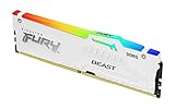 Kingston Fury Beast White RGB DDR5, Memoria Gamer para PC, Capacidad: 32GB, Frecuencia: 6000MT/s,...