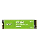 Acer FA200 NVMe Gen4 SSD de 2 TB, PCIe 4.0, M.2 2280, velocidades de lectura de hasta 7200 MB/s,...