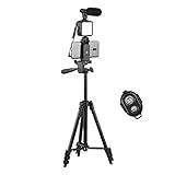 Camerina Kit de Video para Celular, Kit de Trípode Soporte de Teléfono para Vlog Trípode de...