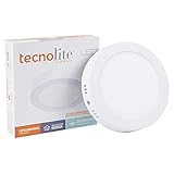 Tecnolite Lámpara Plafón LED Techo 12 W, Luz Suave Cálida, Interiores, No atenuable, LED...