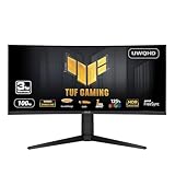 Asus TUF Gaming 34” Ultra-Wide Curved HDR Monitor (VG34VQEL1A) - 21:9, UWQHD (3440 x 1440), 100Hz,...