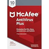 McAfee AntiVirus Plus, para PC o Mac, 10 dispositivos, 1 año de suscripción