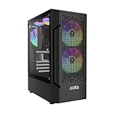 GAMDIAS ATX - Carcasa para computadora de Torre Media con Vidrio Templado, 3 Ventiladores RGB fijos...