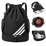 Mochila Deportiva Con Cordón,Bolsas De Cuerdas,Compartimento Separado Para Zapatos,Mochila De...