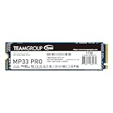 TEAMGROUP MP33 PRO 1TB M.2 PCIe 2280 NVMe 1.3 SSD interno, hasta 2100 MB/s Gen3x4 unidad de estado...