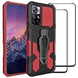 QWYJ Funda para Xiaomi Mi Poco M4 Pro 5G Case Carcasa Uso Rudo, con 2 Unidades Protector de Pantalla...