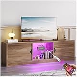 Simple Hogar Mueble para TV, 120 CM Mueble TV Grande, con luz LED Centro de Entretenimiento para TV,...