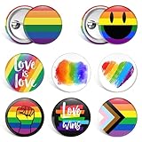 folteitei Botones LGBT, 8 Piezas Alfileres del Orgullo, Botones de Orgullo Arcoiris para Mochilas,...