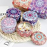 Velas Aromaticas Relajantes Caja de Regalo 4 Latas, RUIAO Velas Aromaticas Regalo 100% Pura Cera de...