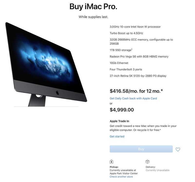 Apple iMac Pro con Intel Descontinuado