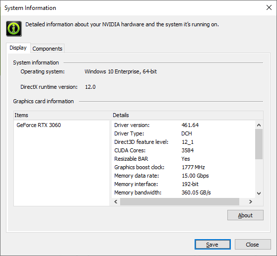 NVIDIA GeForce RTX 30 Resizable BAR Verificación