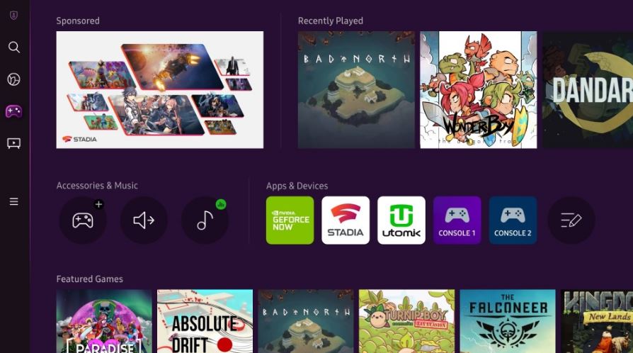 Samsung Smart Gaming Hub NVIDIA Xbox Stadia