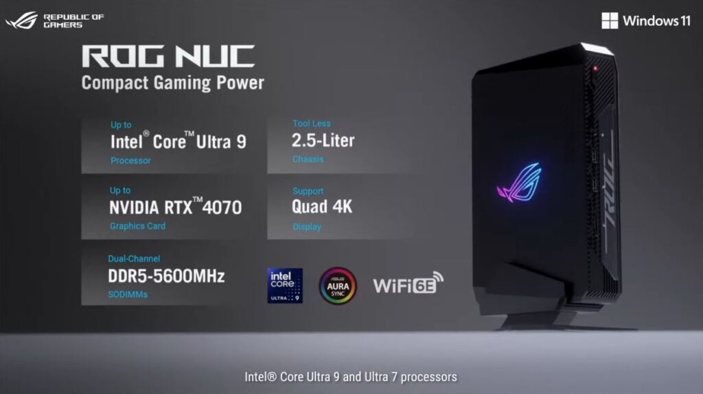 ASUS ROG NUC Mini PC Especificaciones