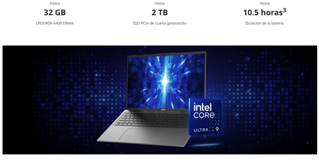 Acer Swift Go 16 Especificaciones