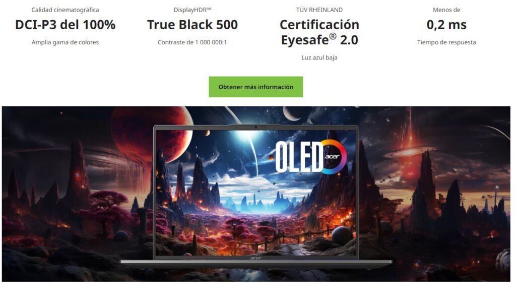 Acer Swift Go 14 y Go 16 Pantalla OLED