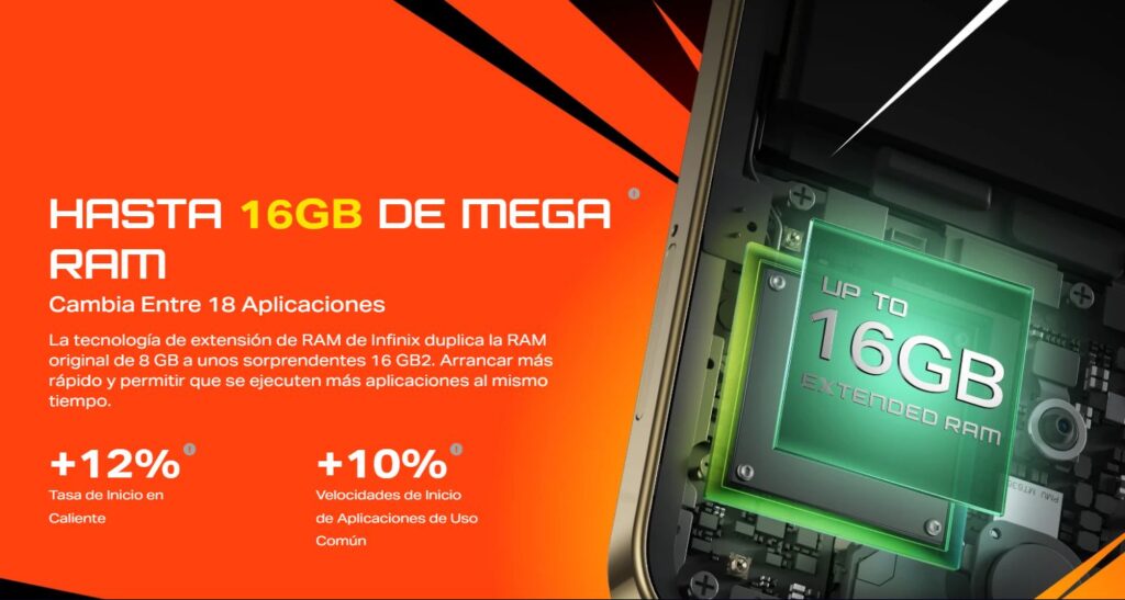 INFINIX HOT 40 Pro Mexico Memoria RAM